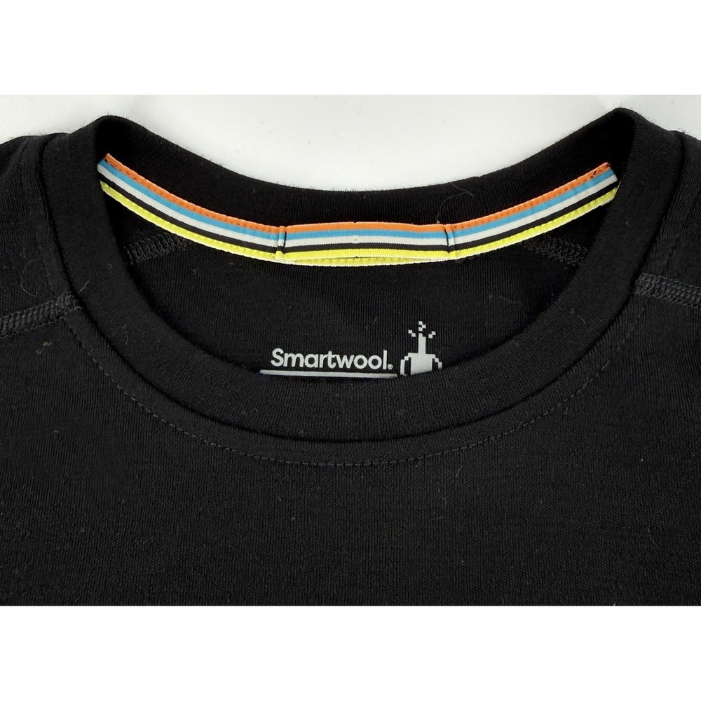 Smartwool Merino Wool Base Layer Crew Men's Small Black Long Sleeve Shirt